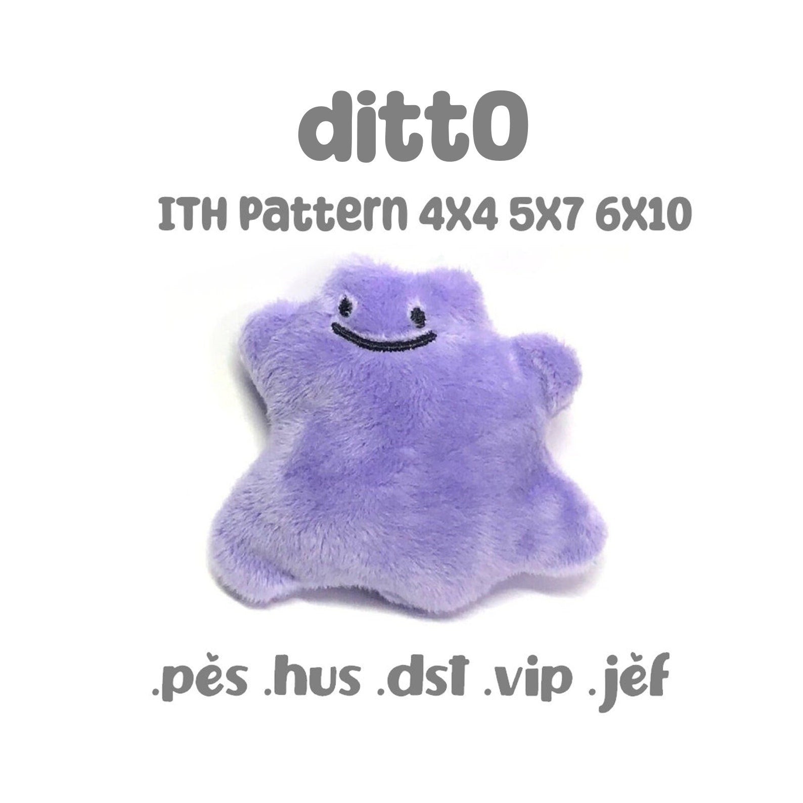 Purple Blob Monster Kawaii ITH Embroidery Pattern Tiny Plush Cute Fluffy Pastel 4x4 5x7 6x10