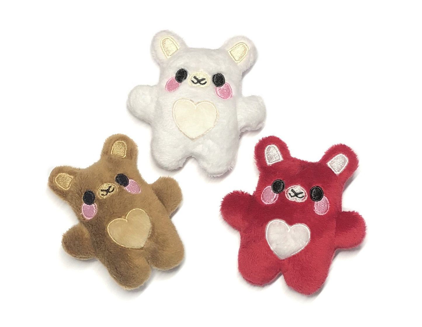 Kawaii Teddy Bear ITH Embroidery Plush Pattern Keychain 4x4 Embroidery Machine Pattern Cute Kidcore