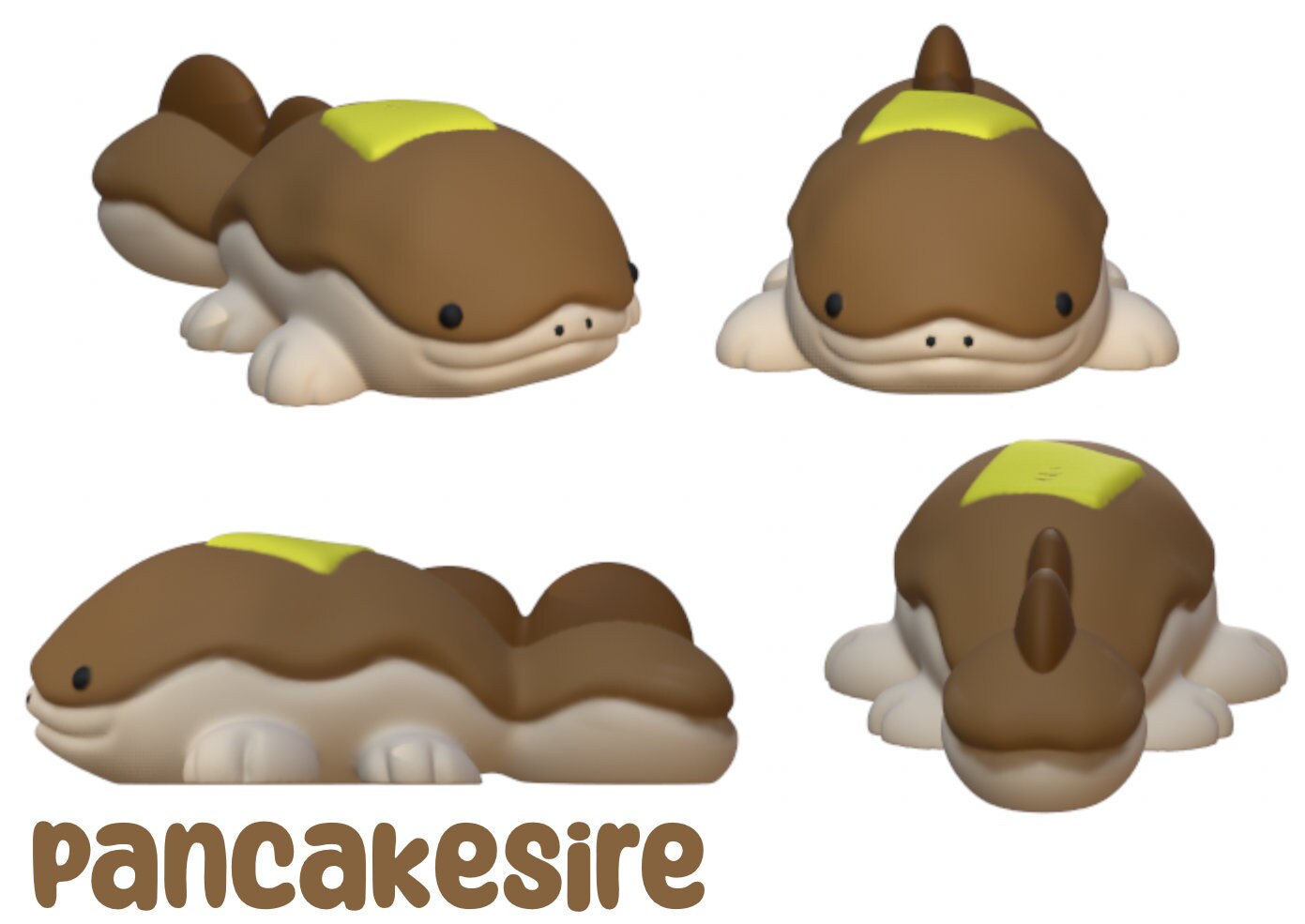 Clodsire Pancakesire Donutsire Kawaii Resin STL Files 3D Print Figurine Decoration Cute Pocket Monster