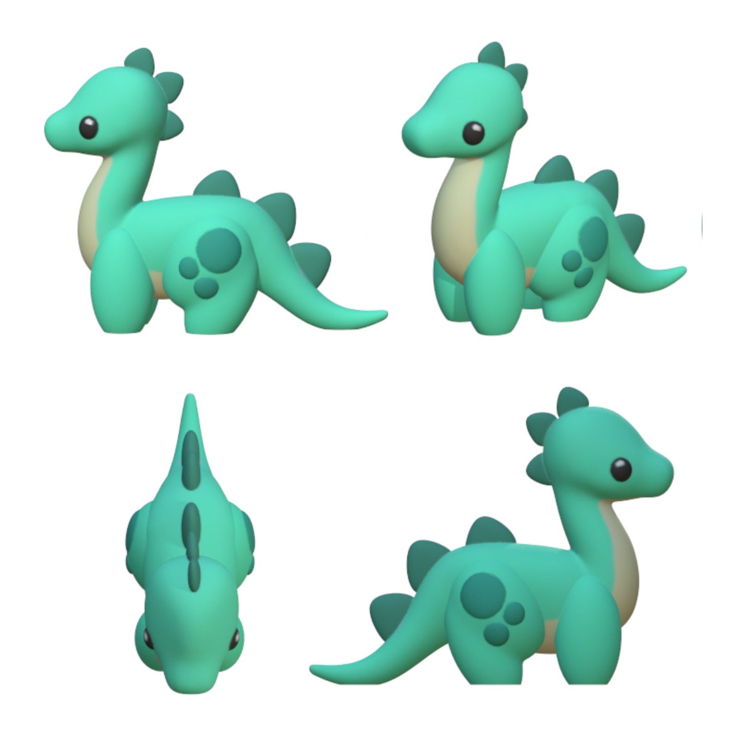 Tinysaur Tiny Dinosaur Dragon Kawaii Resin STL Files 3D Print Figurine Decoration Cute