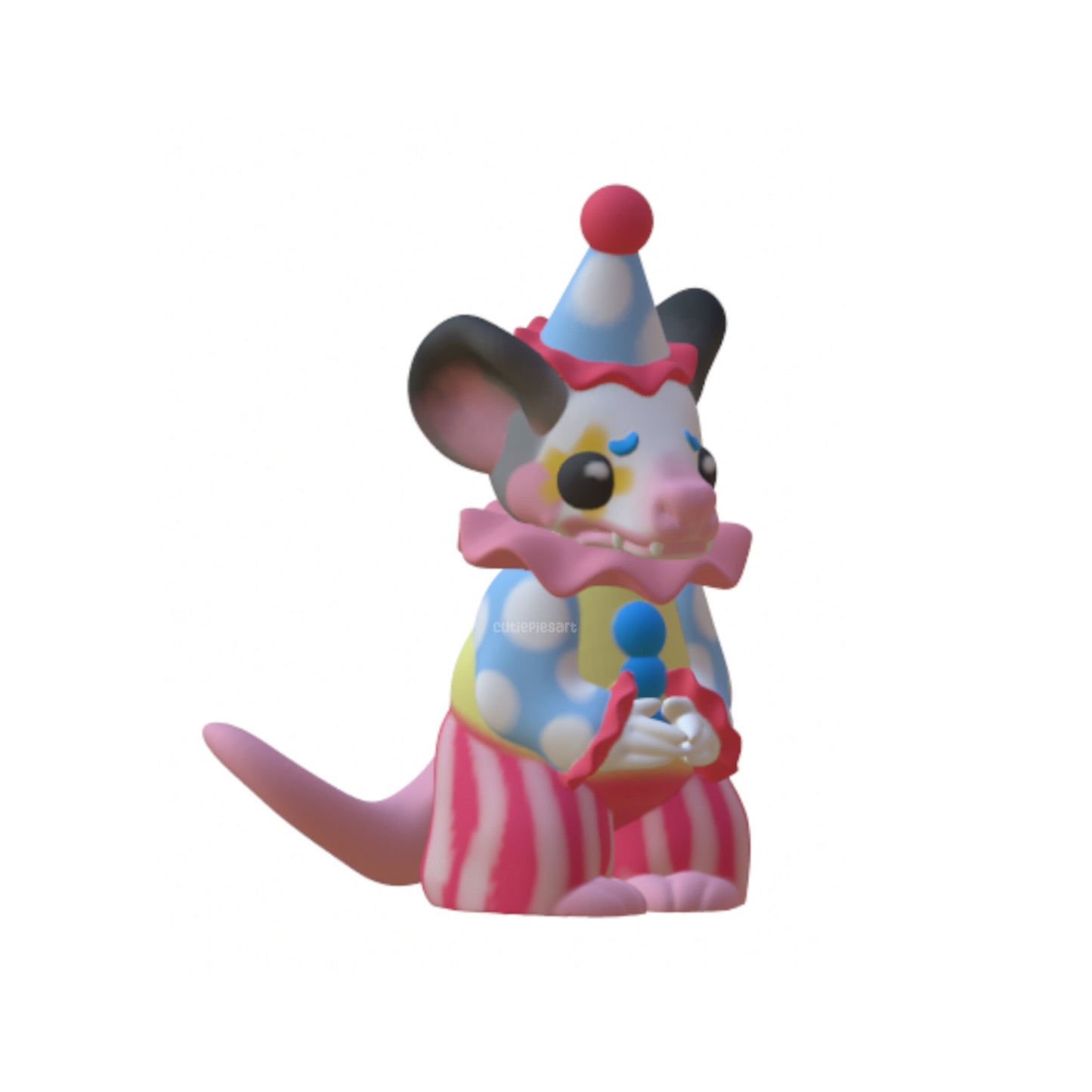 Anxious Opossum Clown Kawaii Resin STL Files 3D Print Figurine Decoration Cute - PERSONAL USE