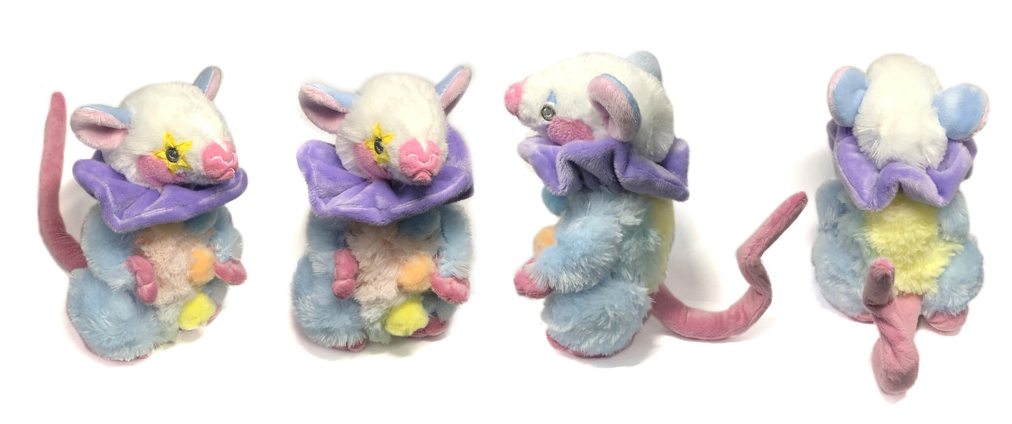 Opossum Clown Marsupial Possum Plushie Kawaii Tiny Plush Cute Fluffy Pastel Circus Clowncore Handmade MADE TO ORDER