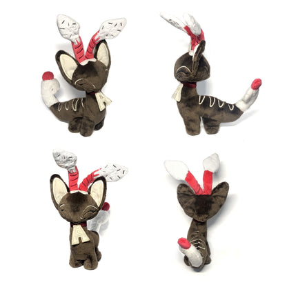 Chocolate Alien Cat Plush Handmade Kawaii Plushie Cute Stuffed Animal Art Doll Lab Ray MADE TO ORDER