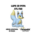 Neopets Lupe Figurine STL 3D Print File