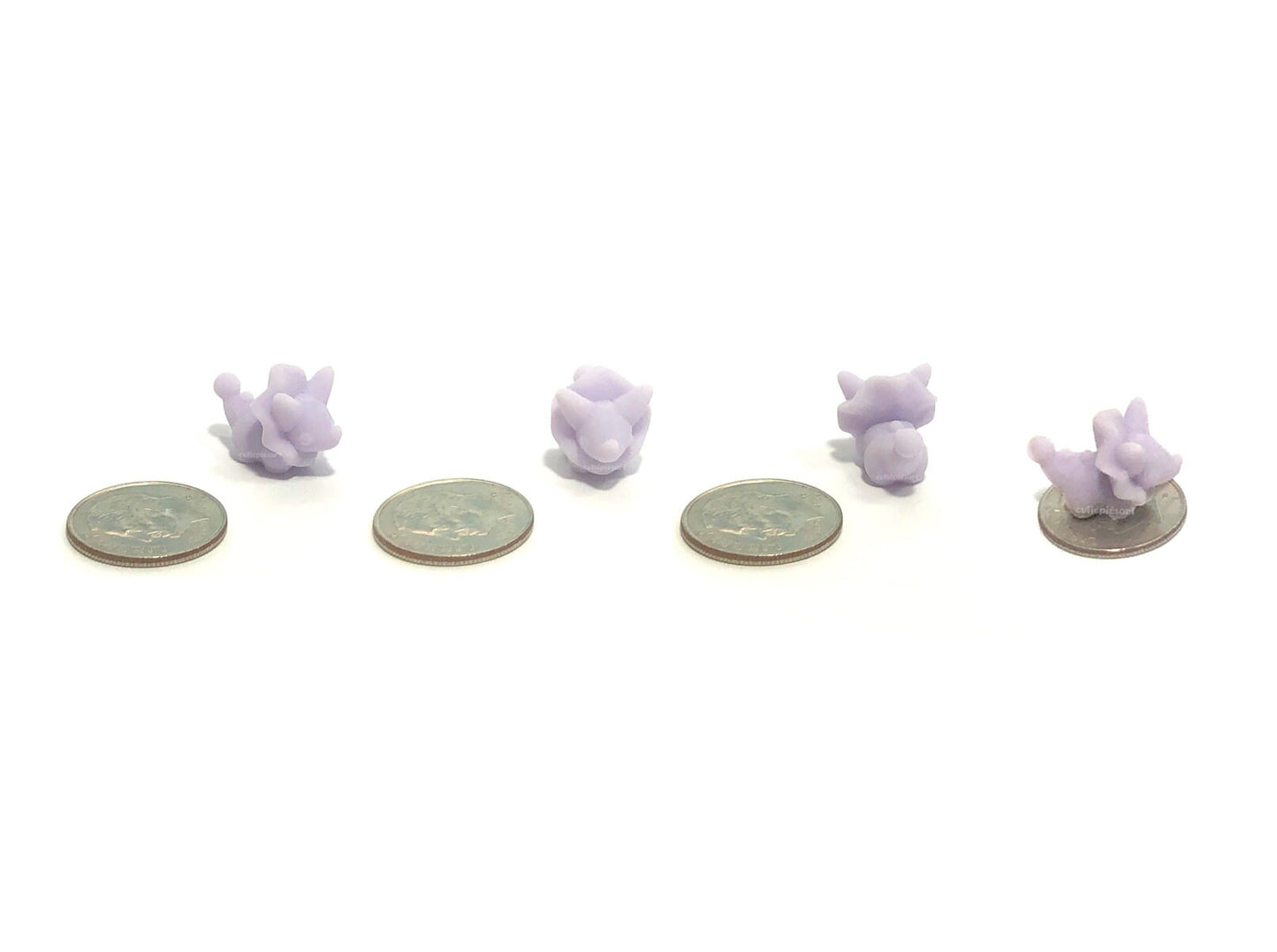 Tiny Funceratops Miniature Dollhouse Toy Resin 3D Printed Kawaii Figurine Micro Mini