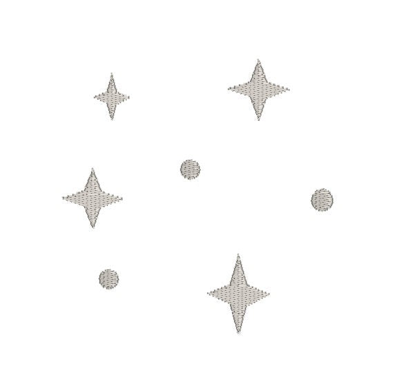 Twinkle Stars Embroidery Pattern 4x4 Embroidery Machine Design Pattern Cute Kidcore Celestial Space Kawaii