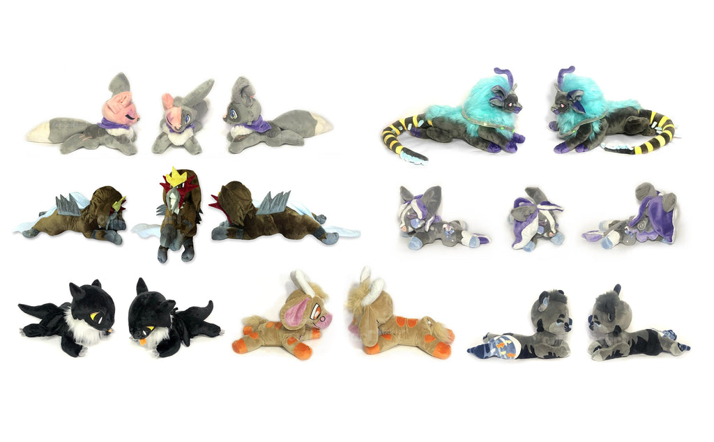 Custom Laying Plush Fursona Character Pet Handmade Kawaii Plushie Stuffed Animal Art Doll