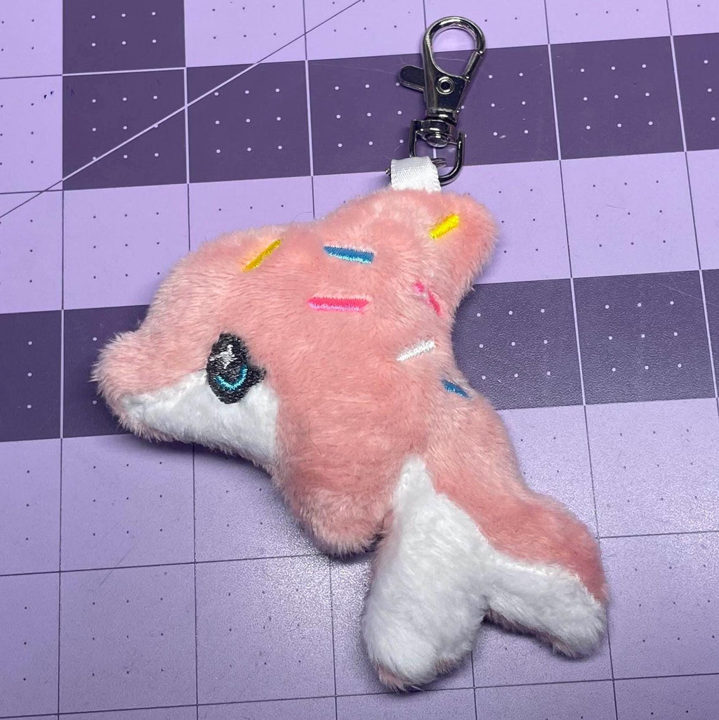 Sprinkle Dolphin Embroidery Machine Keychain Pattern Kawaii Plush (4x4 5x7) (Digital Download)