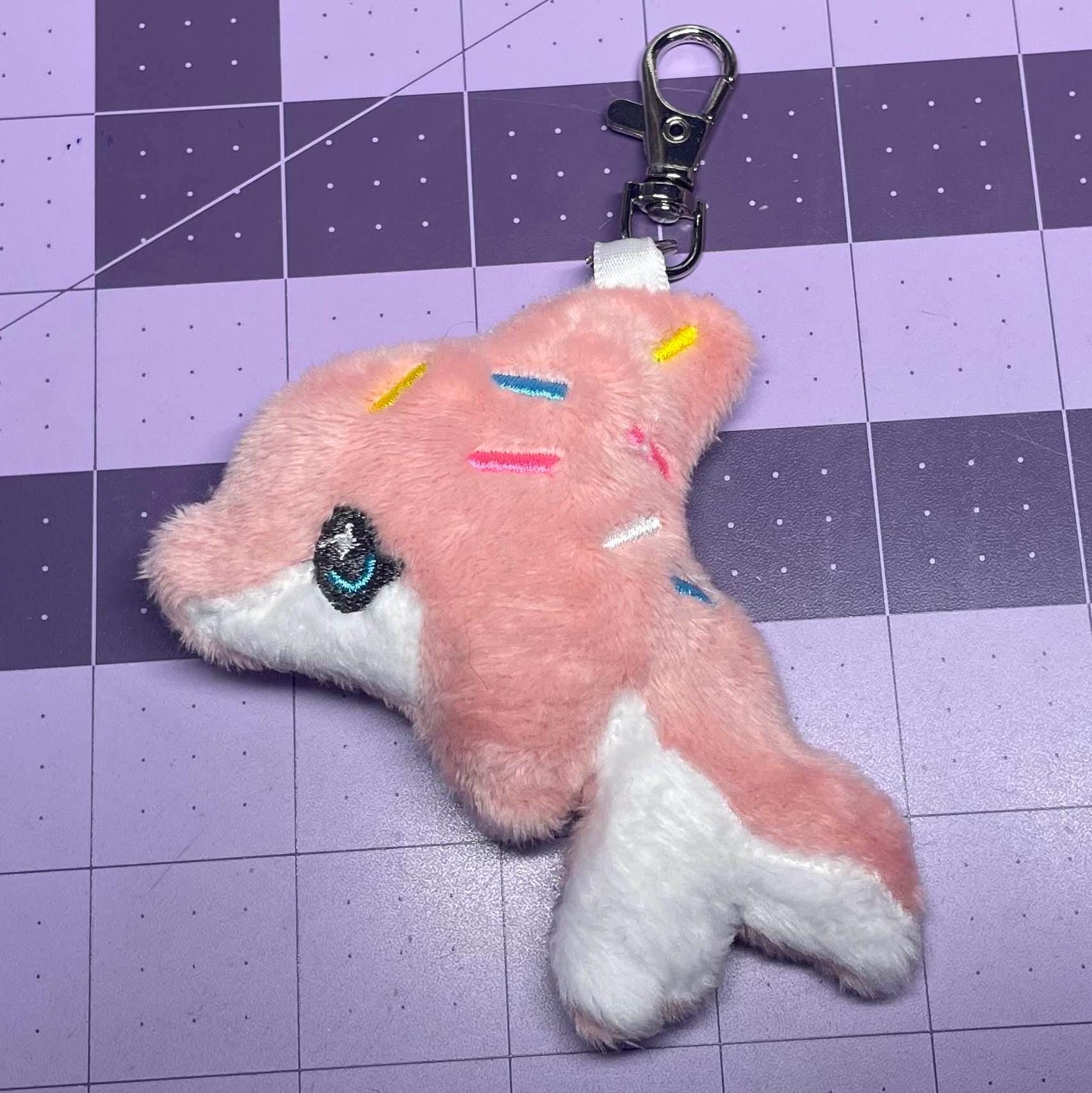 Sprinkle Dolphin Embroidery Machine Keychain Pattern Kawaii Plush (4x4 5x7) (Digital Download)