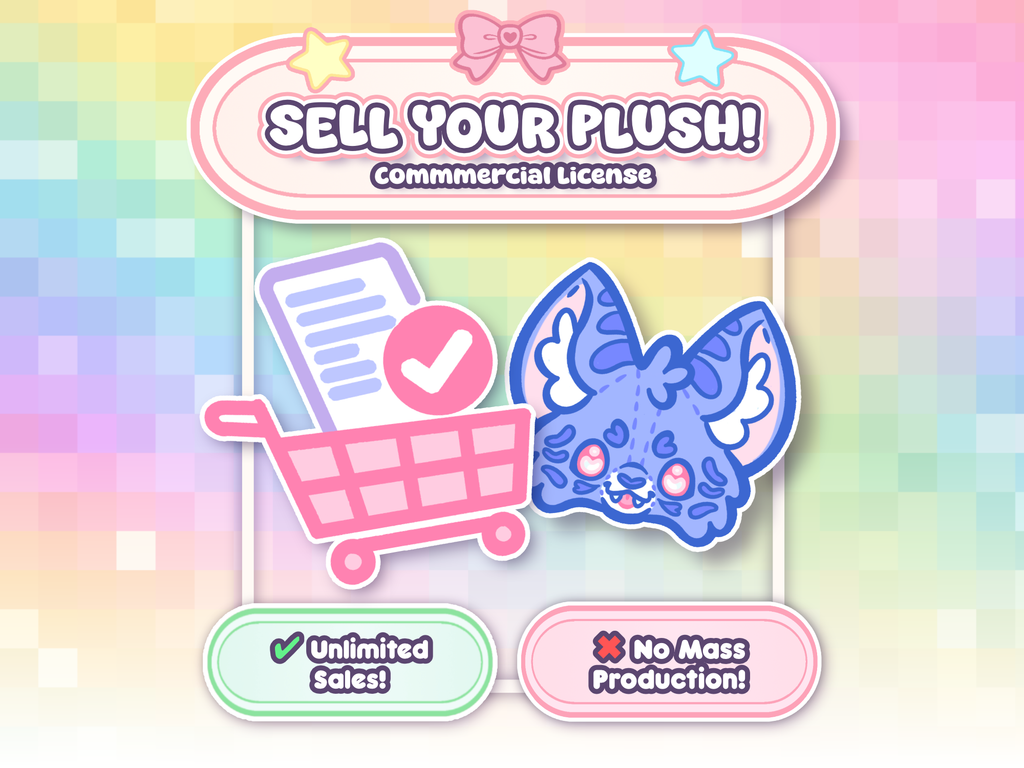 Commercial License for Plush Patterns | Sell Your Plush | Sewing, Embroidery, STL, Crochet Commercial Use | Small Business License