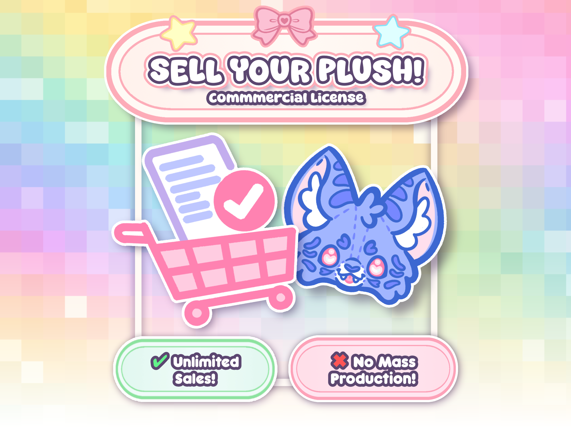 Commercial License for Plush Patterns | Sell Your Plush | Sewing, Embroidery, STL, Crochet Commercial Use | Small Business License