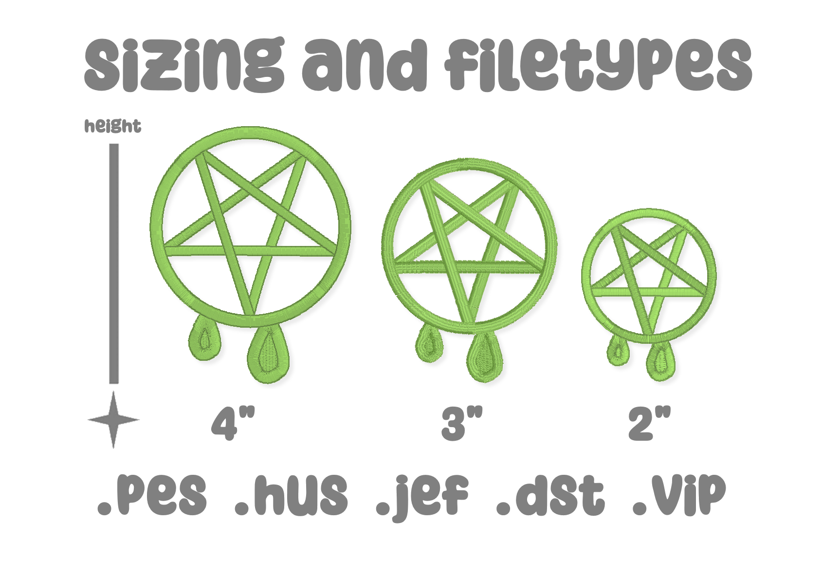 Slime Pentagram Embroidery Pattern 4x4 Embroidery Design