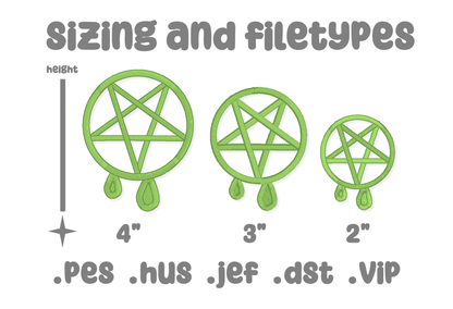 Slime Pentagram Embroidery Pattern 4x4 Embroidery Machine Design Pattern