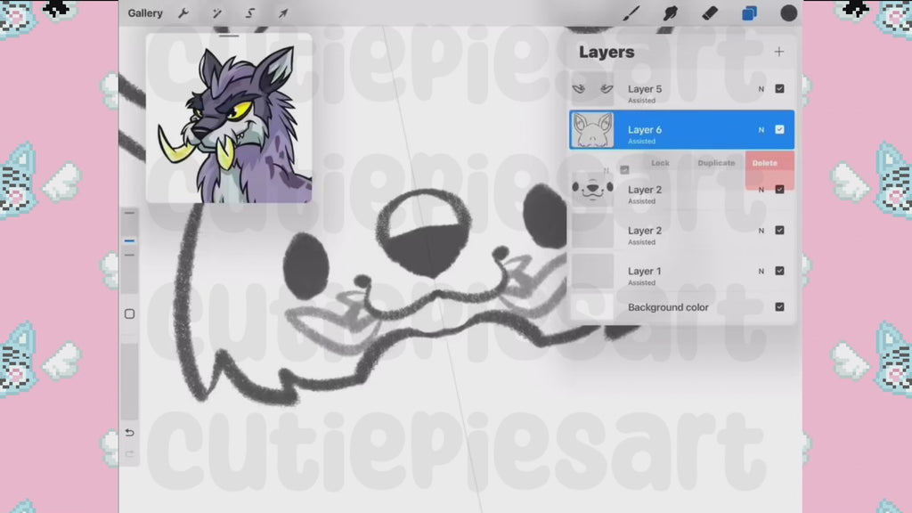 Wild Wolf Art Base P2U - Nostalgic Y2K Virtual Pet Furry Art