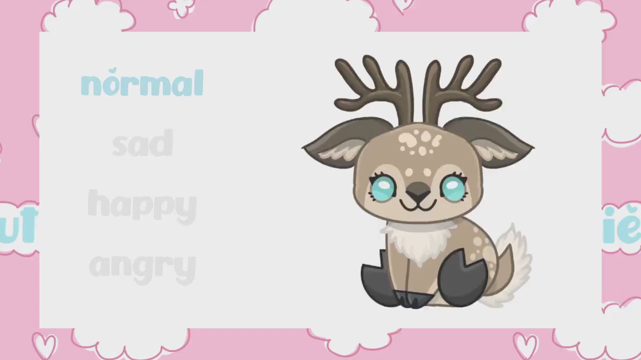 Deer PNGTuber Veadotube Kawaii Chibi Emotes For Streaming or Videos