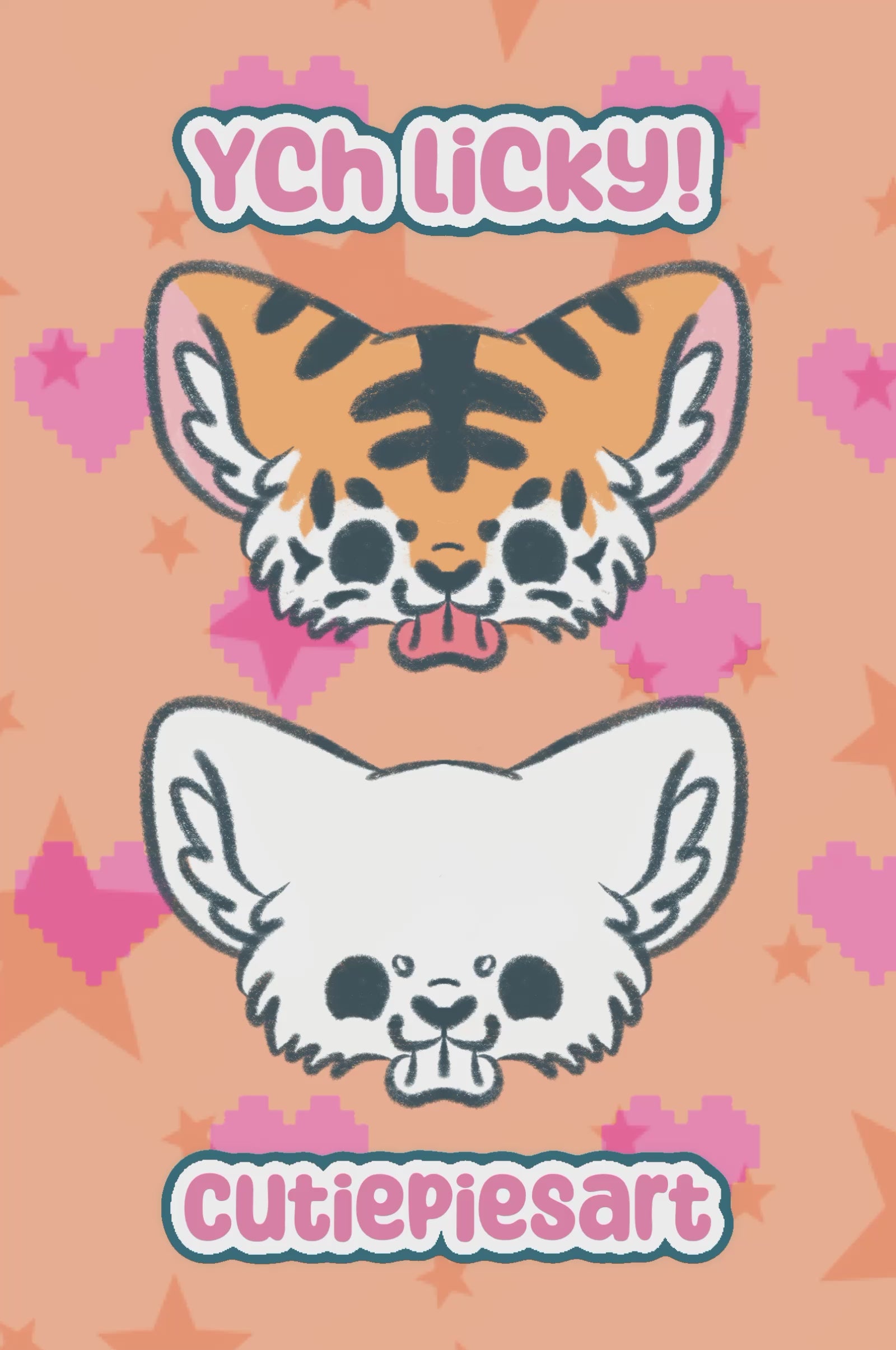 YCH Custom Furry Lick Icon GIF Fursona Character Pet Kawaii Art Feline Canine Vulpine