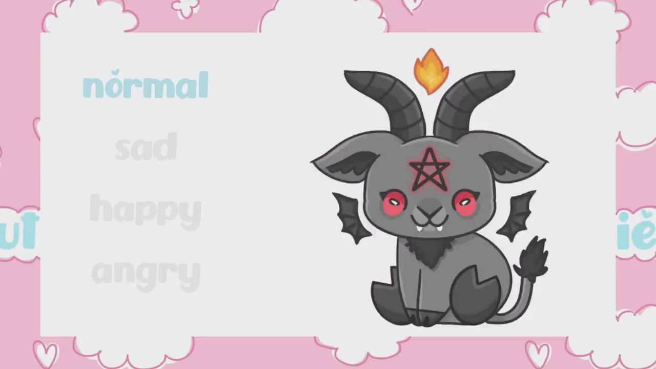 Baphomet PNGTuber Veadotube Kawaii Chibi Emotes For Streaming or Videos