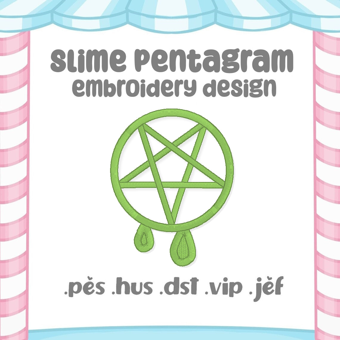 Slime Pentagram Embroidery Pattern 4x4 Embroidery Machine Design Pattern