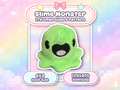 Kawaii Green Slime Monster ITH Plush Embroidery Machine Pattern 4x4