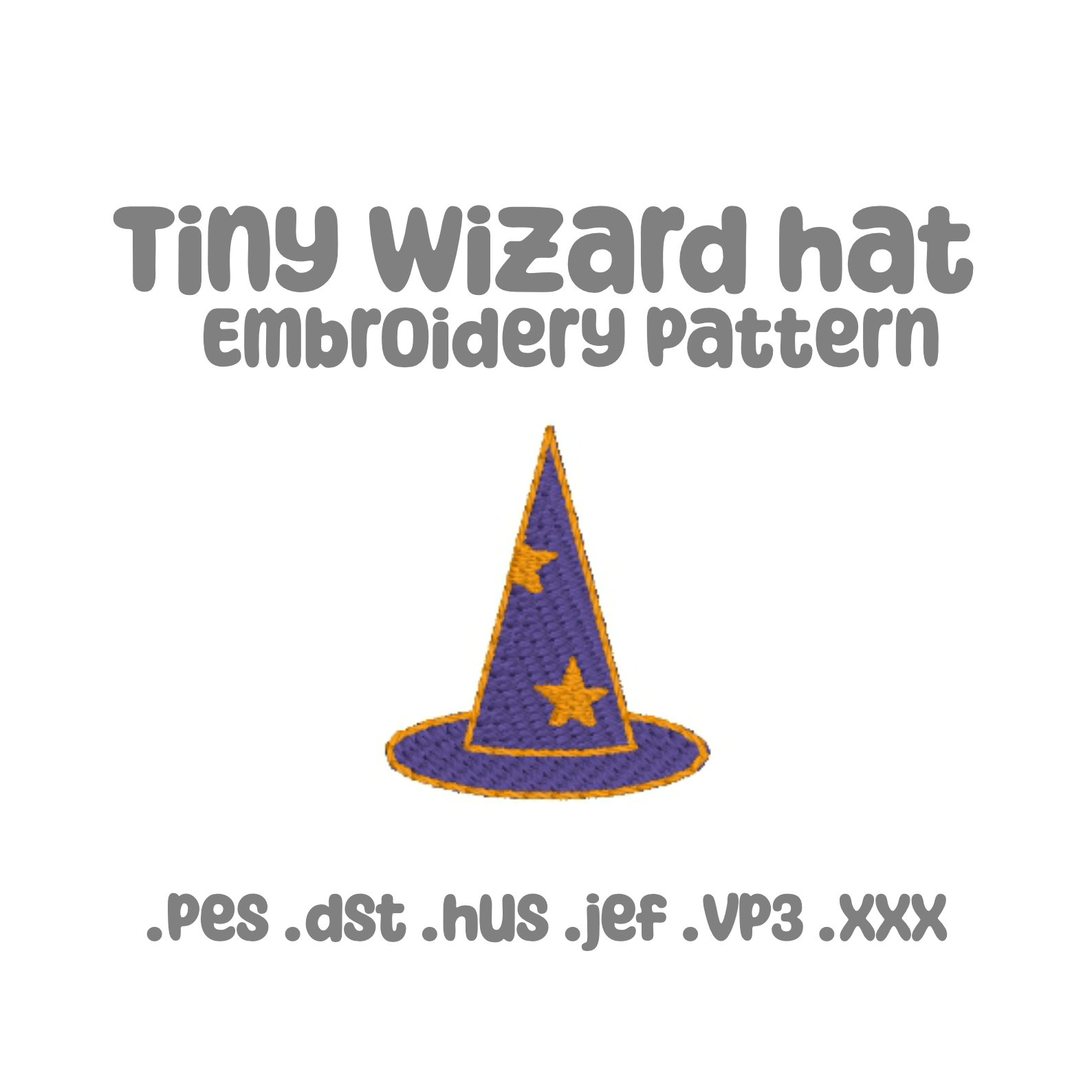 TINY WIZARD HAT Embroidery Pattern 1"