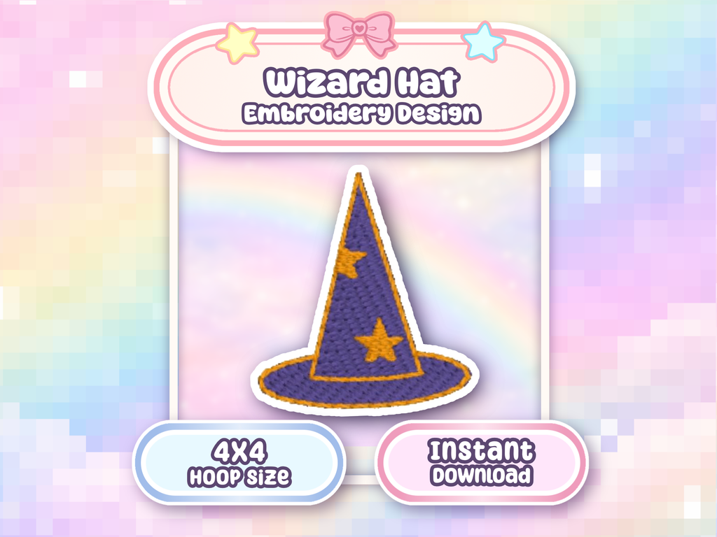 TINY WIZARD HAT Embroidery Pattern 1"