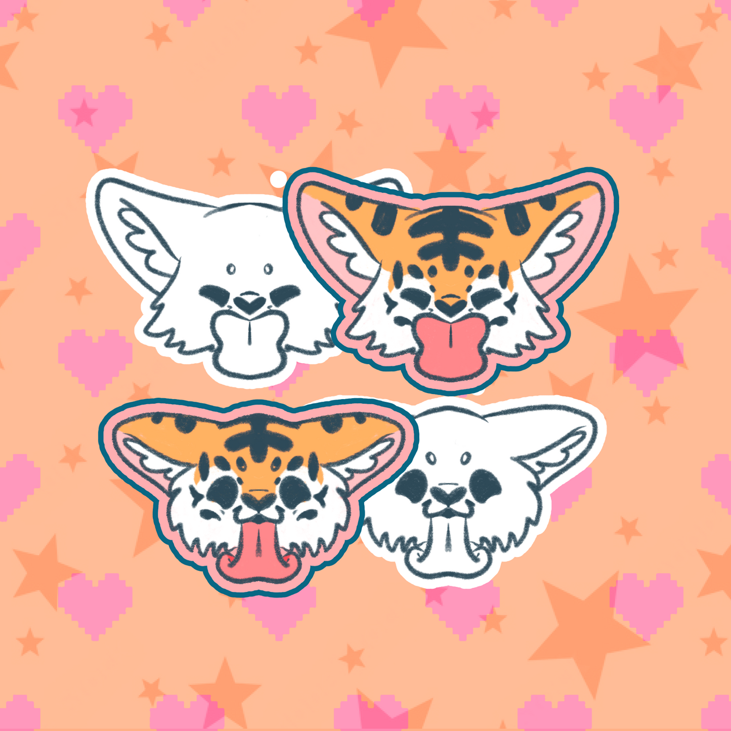 YCH Custom Furry Lick Icon GIF Fursona Character Pet Kawaii Art Feline Canine Vulpine